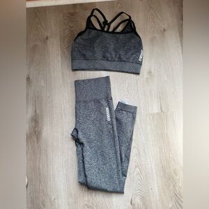 Gymshark Grey Seamless Leggings and Matching Sports Bra